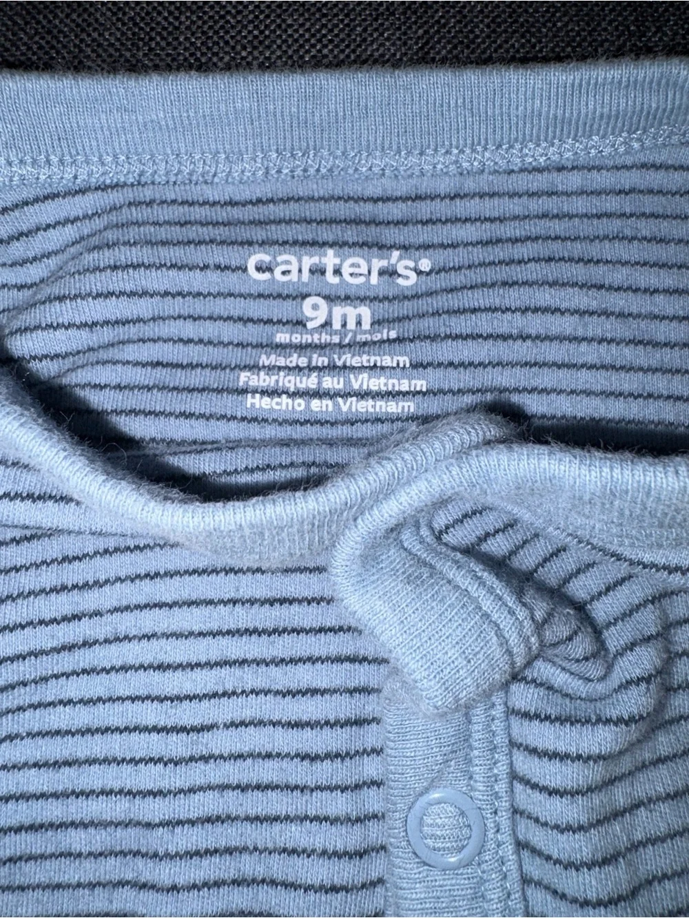 Carters Striped Light Blue Dump Truck One-Piece for Kids